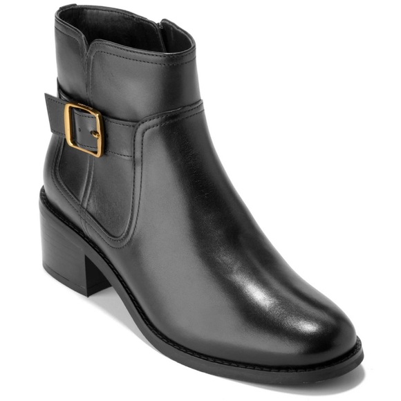 Cole Haan Shoes - Cole Haan Thayer Leather Block Heel Chelsea Buckle Boots, Size 7
